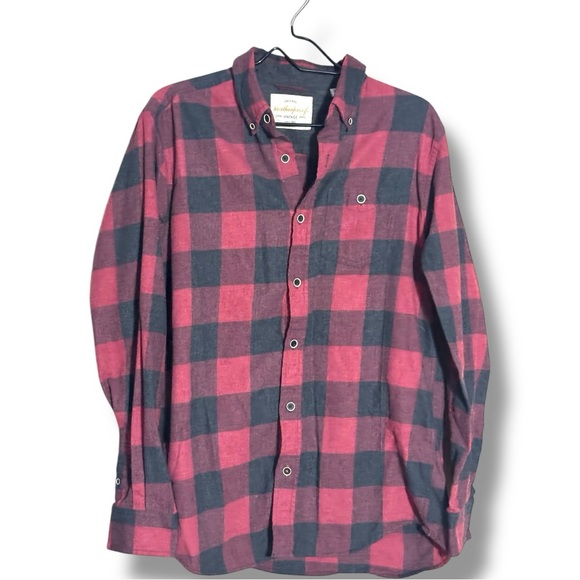 Weatherproof Vintage Cream and Orange Label Red/Black Classic Plaid Long Sleeve - Picture 14 of 16